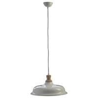 White Metal Shade Pendant simple enough to work as a classic look to the more industrial.