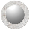 White Rustic Round Mirror 80cm