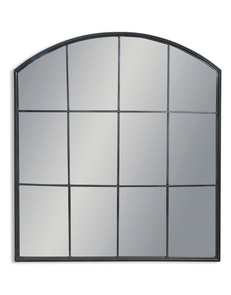 Large Black Window Mirror 12 Pane 120 cm