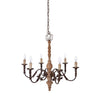 Large Wood and Metal 'Shaker' Style Chandelier