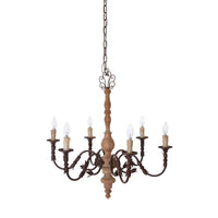 Large Wood and Metal 'Shaker' Style Chandelier