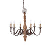 Large Wood and Metal 'Shaker' Style Chandelier