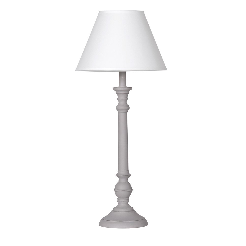 Small table lamp, shaped with white shade, perfect bedroom table size lamp.