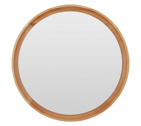 Round Mirror  Silver 'Bamboo' Frame 80 cm