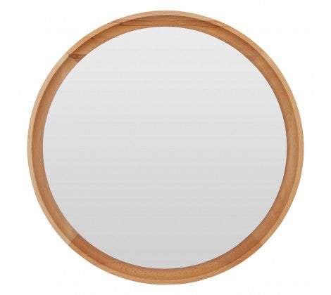 Simple but stunning round mirror in Beechwood