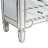 Mirrored Venetian Bedside Table with Silver Gilt Edging H:60cm REDUCED