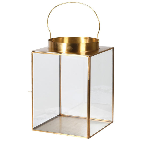 Brass Glass Lantern  - 44 cm