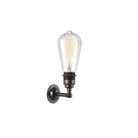 Simple but highly effective wall light, can be used with a shade or, to give a more industrial feel with a filament bulb. Available in a great choice of finished.    Rose: 6.5 cm Fitting: 4.5 cm Total Length: 15 cm  Requires 1x E27 Edison screw bulb.