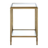 Empire style brushed brass metal and glass side table, classically simple, superb in place.