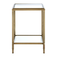 Empire style brushed brass metal and glass side table, classically simple, superb in place.