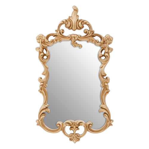 Stunning, intricate, classic pale gilt ornate wall mirror .  In a pale gold finish, perfect vintage look with pierced frame and added flourishes.  In a period home, this mirror would be a classic overmantle.