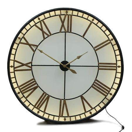 Lit Clock - Gold - 60 cm
