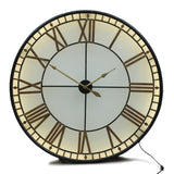 Black & Gold Back Lit Glass' Big Ben' Wall Clock 32'' & 47''