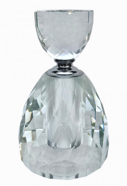 Tall, cut crystal perfume bottle, absolute glamour.  A great addition to any dressing table - stunning.