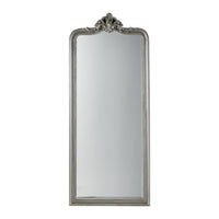 Large silver full length leaner mirror with ornate frame