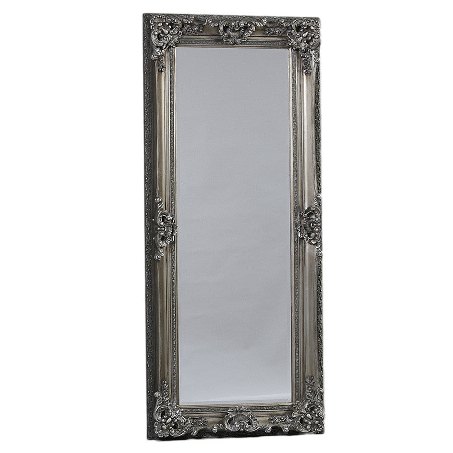 Tall Ornate Gunmetal Silver Mirror 195 cm x 85 cm