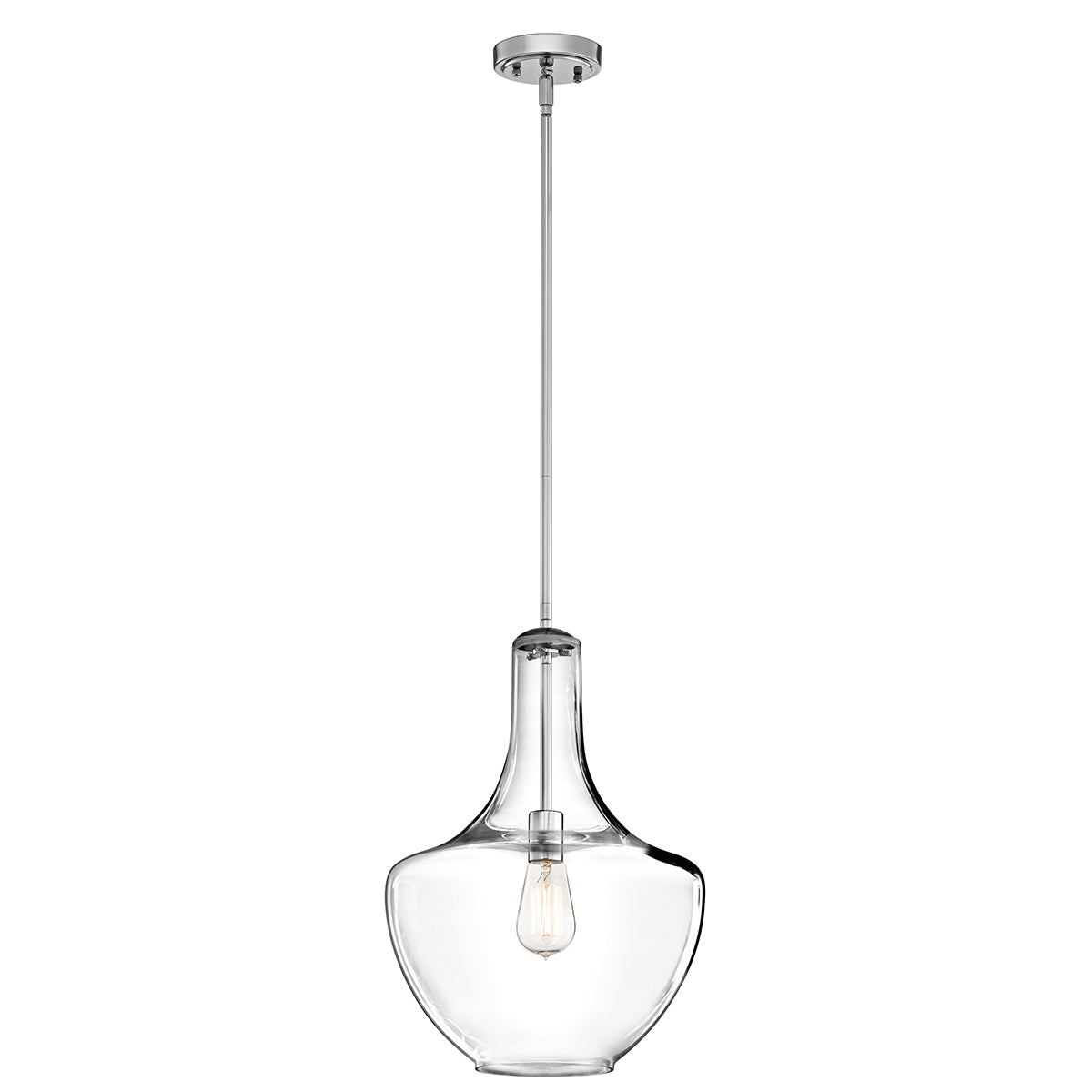 A really beautifully shaped glass pendant, allowing an enormous amount of light to spread into any room.