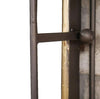 Metal swivel mirror set in dark metal casing with drawer, accented in brushed brass colour. Useful wall mounted mirror with the addition of a small drawer, perfect for your hall or bedroom.&nbsp;