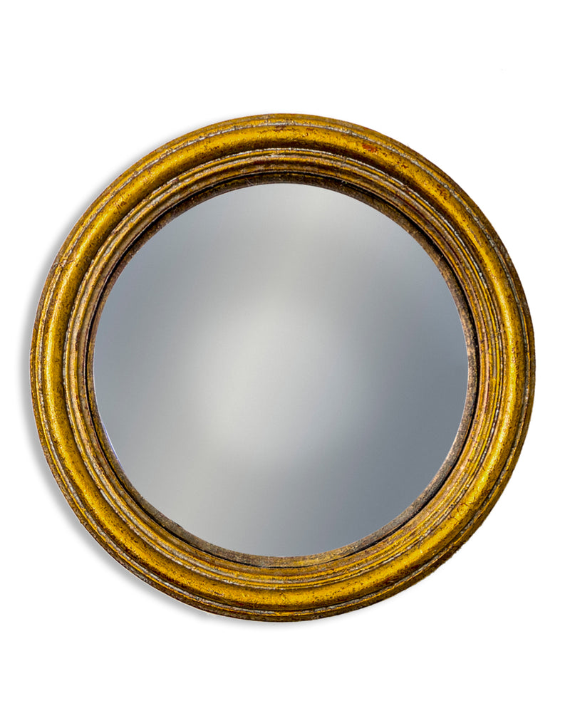 Gold mini convex mirror.  W: 14 cm