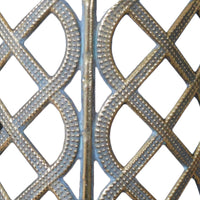 An interesting feature mirror finished in a bronze metal finish interlinked in a lattice style. A great, decorative mirror which will lift any interior and add a Moroccan feel.

