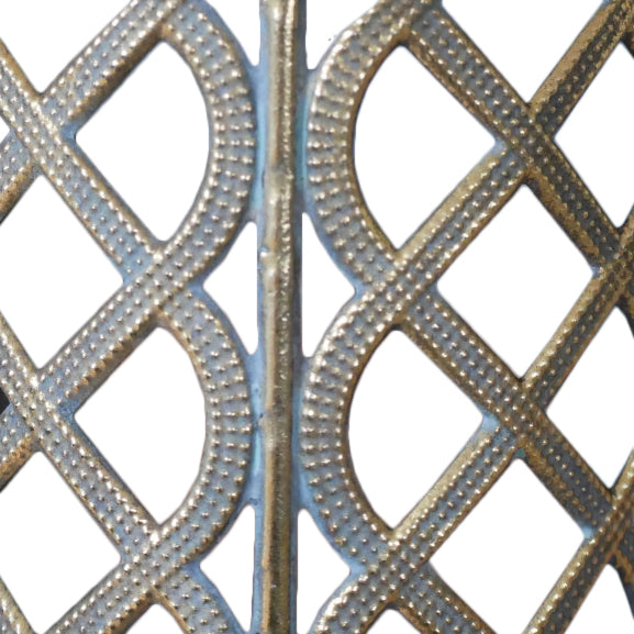An interesting feature mirror finished in a bronze metal finish interlinked in a lattice style. A great, decorative mirror which will lift any interior and add a Moroccan feel.
