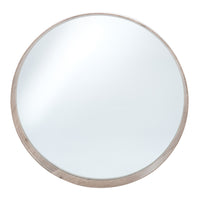 Round Scandi design mirror on  a white background.