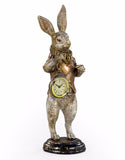 Gold Rabbit Standing Clock Figure