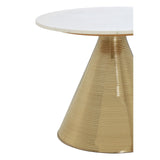 Gilt and White Metal Martini Table 50 cm