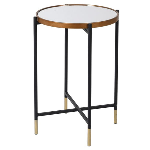 Side Table With Mirrored Top - 71cm