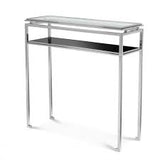 Polished Silver Console Table with Shelf 90cm