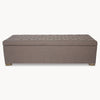 Westcliff Grey Ottoman, Double Bed Size, Oak & Birch Wood Ottoman, Storage Stool.