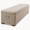 Westcliff Beige Long Ottoman, King Size, Oak & Birch Wood Ottoman, Storage Stool.