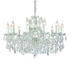 Large crystal 12 branch white chandelier.