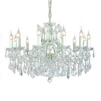 Large crystal 12 branch white chandelier.