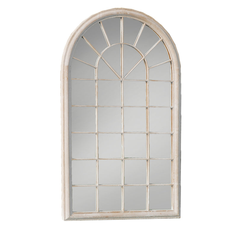 Rustic Cream Metal Window Mirror 131 cm