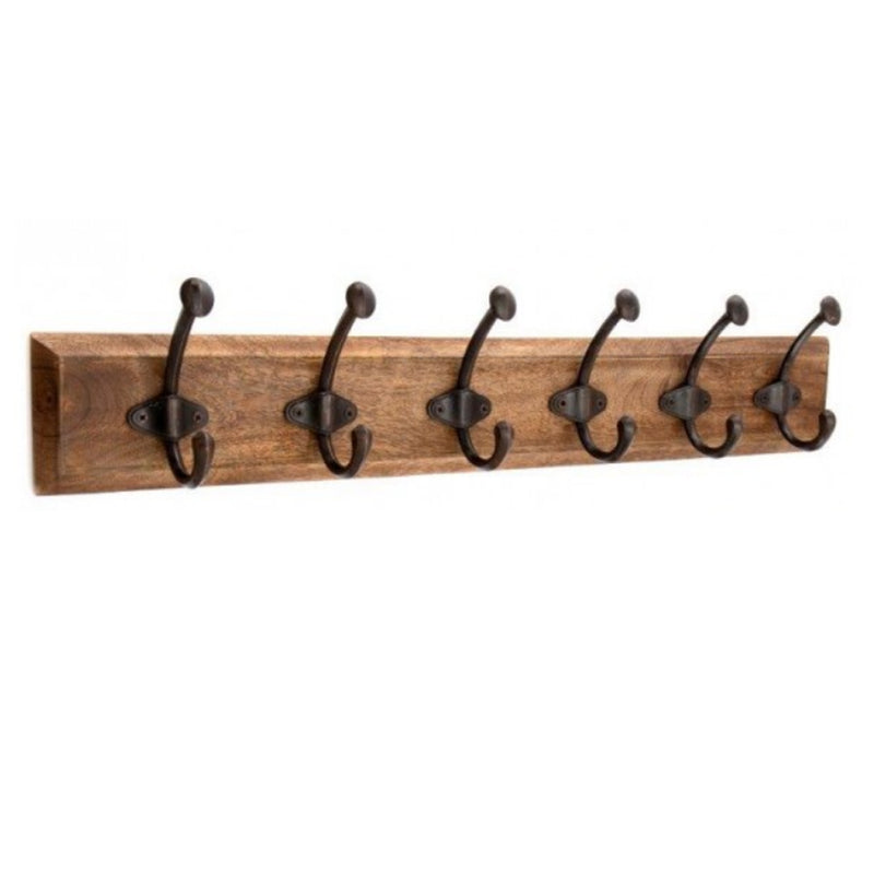 Iron Hooks on Wooden Base - 6