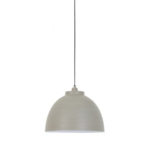 Light Concrete Coloured Pendant With Inner White 